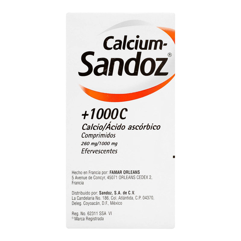 Calcium Sandoz +1000 Con 10 Comprimidos (Calcio/Ácido Ascórbico) - WeCare Pharma