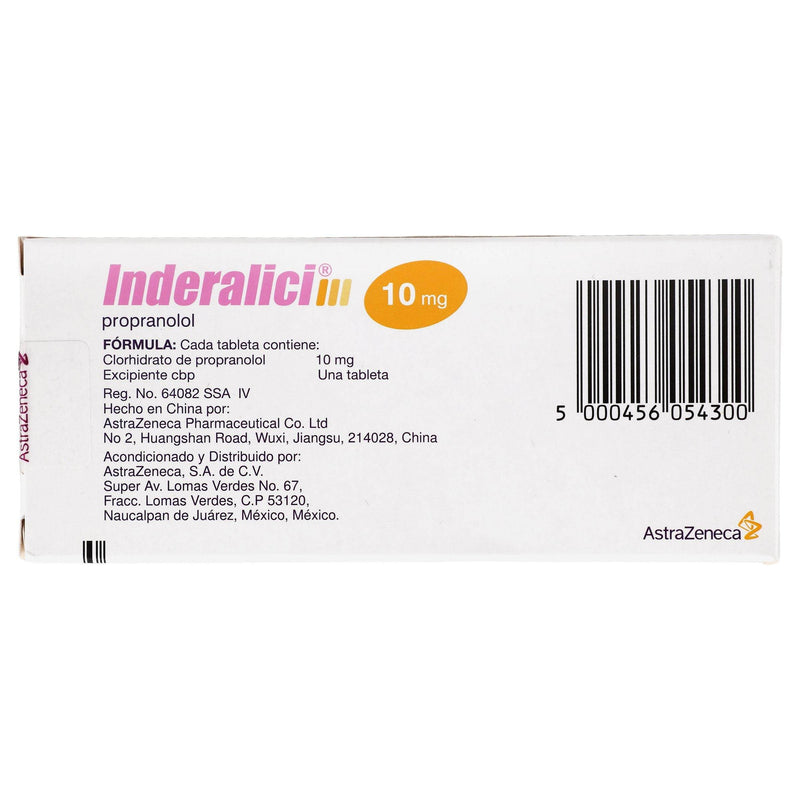 Inderalici 10Mg Con 50 Tabletas (Propranolol) - WeCare Pharma