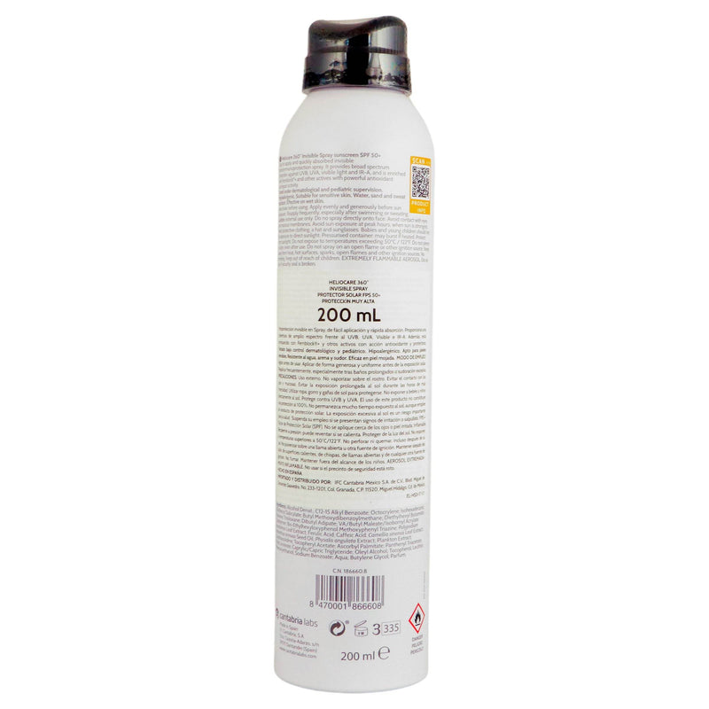Cantabria Heliocare 360 Invisible Spray 200Ml - WeCare Pharma