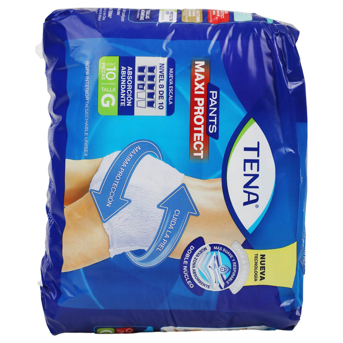 Pañal Tena Maxi Protect Grande Con 10 - WeCare Pharma