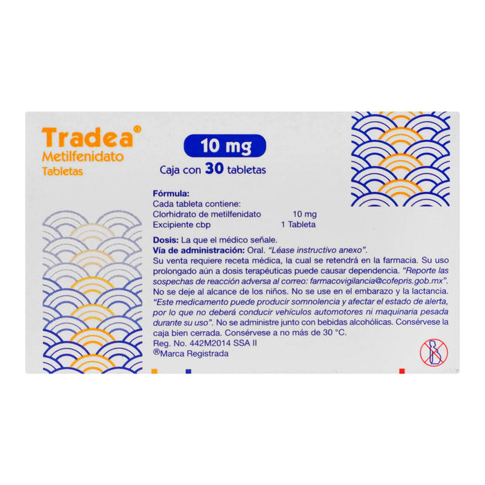 Tradea (Metilfenidato) Tabletas 10Mg Con 30 - WeCare Pharma