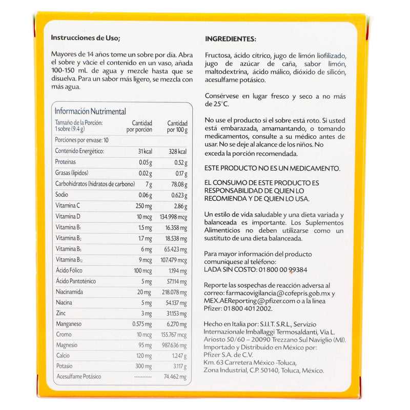 Emergen-C Sobre 9.4G Con 10 Limon (Vit Con Vit B/Antioxidantes) - WeCare Pharma