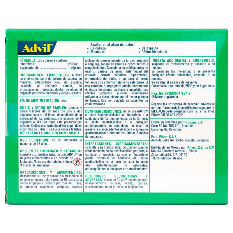 Advil Fastgel 200Mg Con 10 Capsulas (Ibuprofeno) - WeCare Pharma