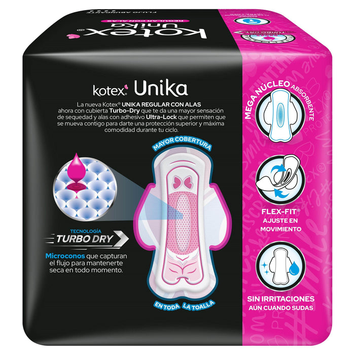 Toallas Kotex Unika Anatomica Con Alas Con 8 - WeCare Pharma