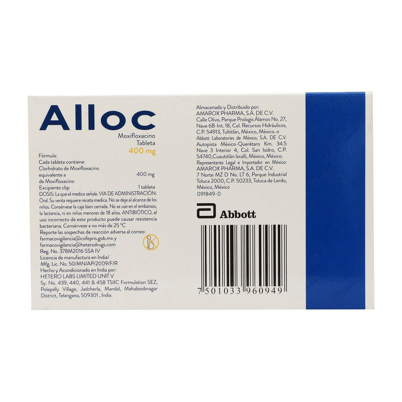 Alloc 400Mg Con 7 Tabletas (Moxifloxacino) - WeCare Pharma