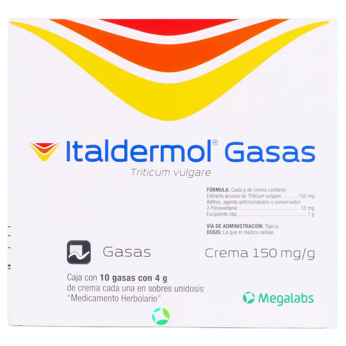 Italdermol Gasas Crema 4G Con 10 (Triticum Vulgare) - WeCare Pharma