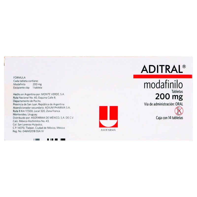 Aditral 200Mg Con 14 Tabletas (Modafilino) - WeCare Pharma