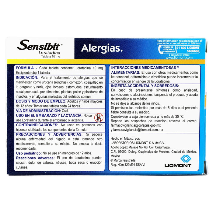 Sensibit 10Mg Con 20 Tabletas (Loratadina) - WeCare Pharma