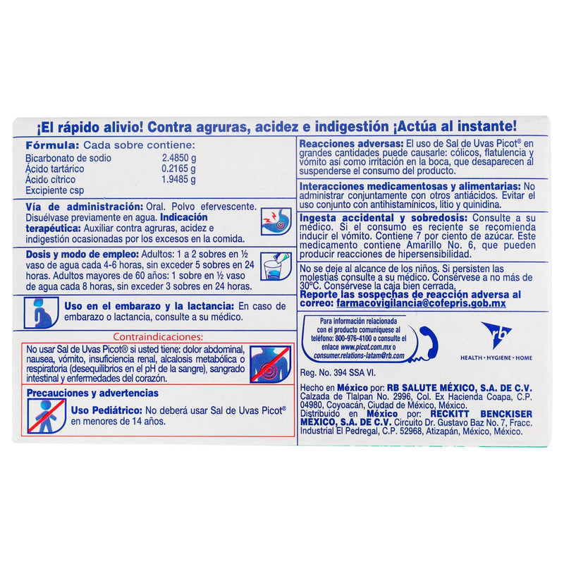 Sal De Uvas Picot Con 10 Sobres Frutas Tropic (Bicarbonato/Ac Tartarico/Ac Citrico) - WeCare Pharma