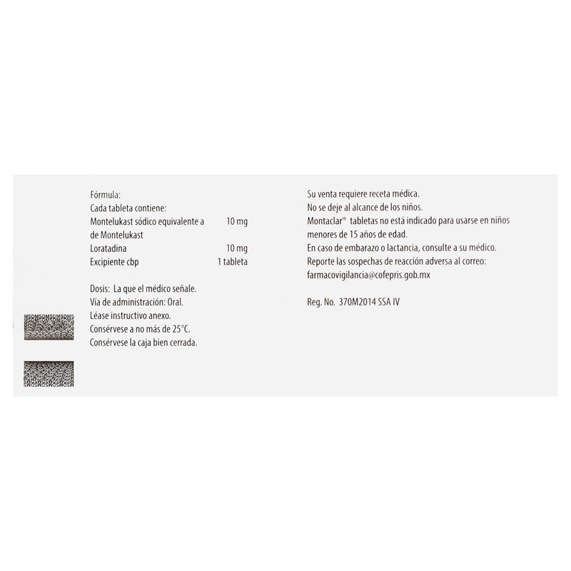 Montaclar 10Mg/10Mg Con 15 Tabletas (Montelukast/Loratadina) - WeCare Pharma