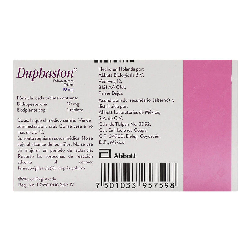 Duphaston 10Mg Con 20 Tabletas (Didrogesterona) - WeCare Pharma