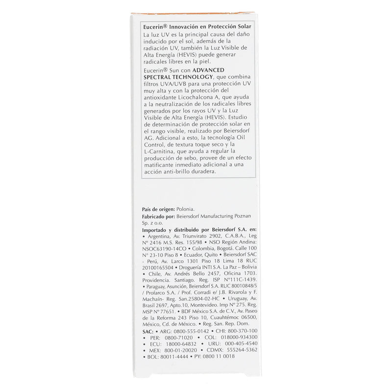 Eucerin Oil Control Fps50 Piel Mixta A Grasa 50Ml - WeCare Pharma