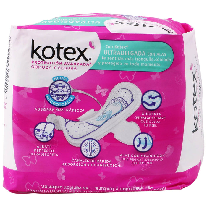 Toallas Kotex Ultradelgada Flujo Moderado Con Alas Con 10 - WeCare Pharma