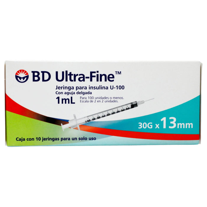 Jeringa Insulina Ultrafine Bd 1Ml 30Gx13Mm Con 10 - WeCare Pharma
