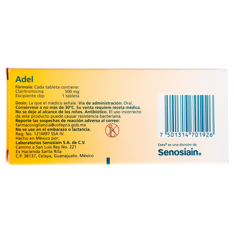 Adel 500Mg Con 10 Tabletas (Claritromicina) - WeCare Pharma