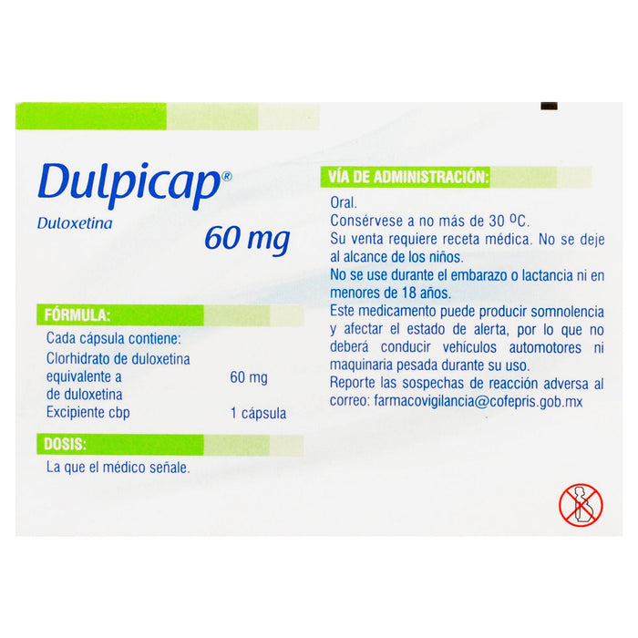 Dulpicap 60Mg Con 28 Capsulas (Duloxetina) - WeCare Pharma