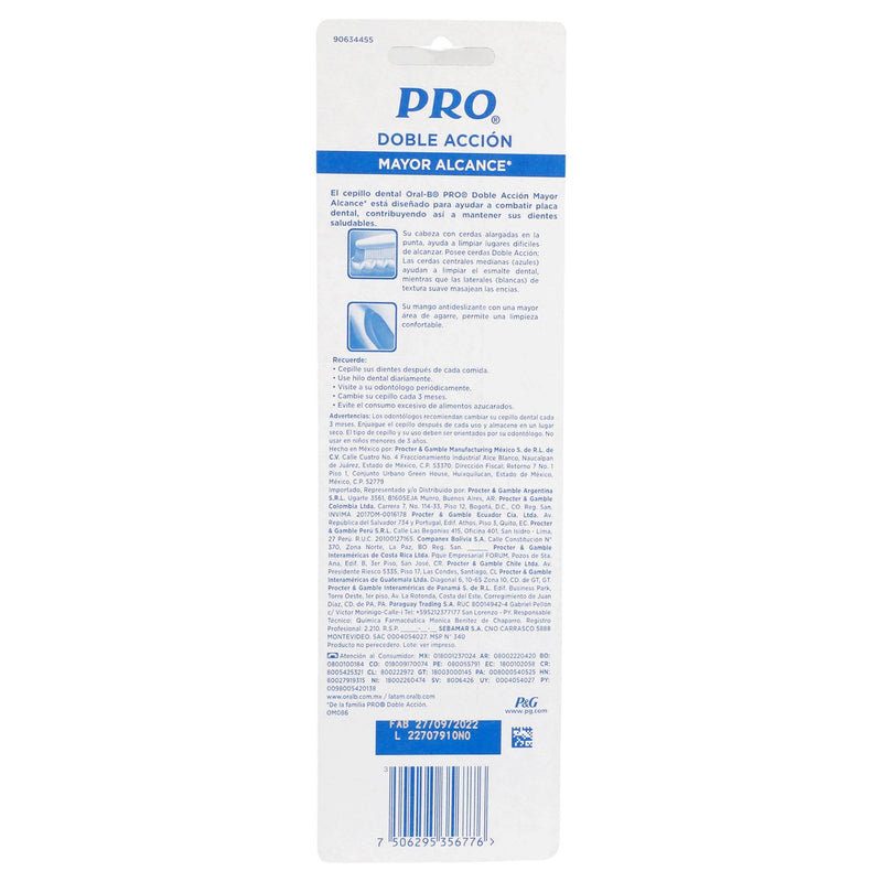Cepillo Dental Mediano Pro-Doble Accion Con 3 - WeCare Pharma