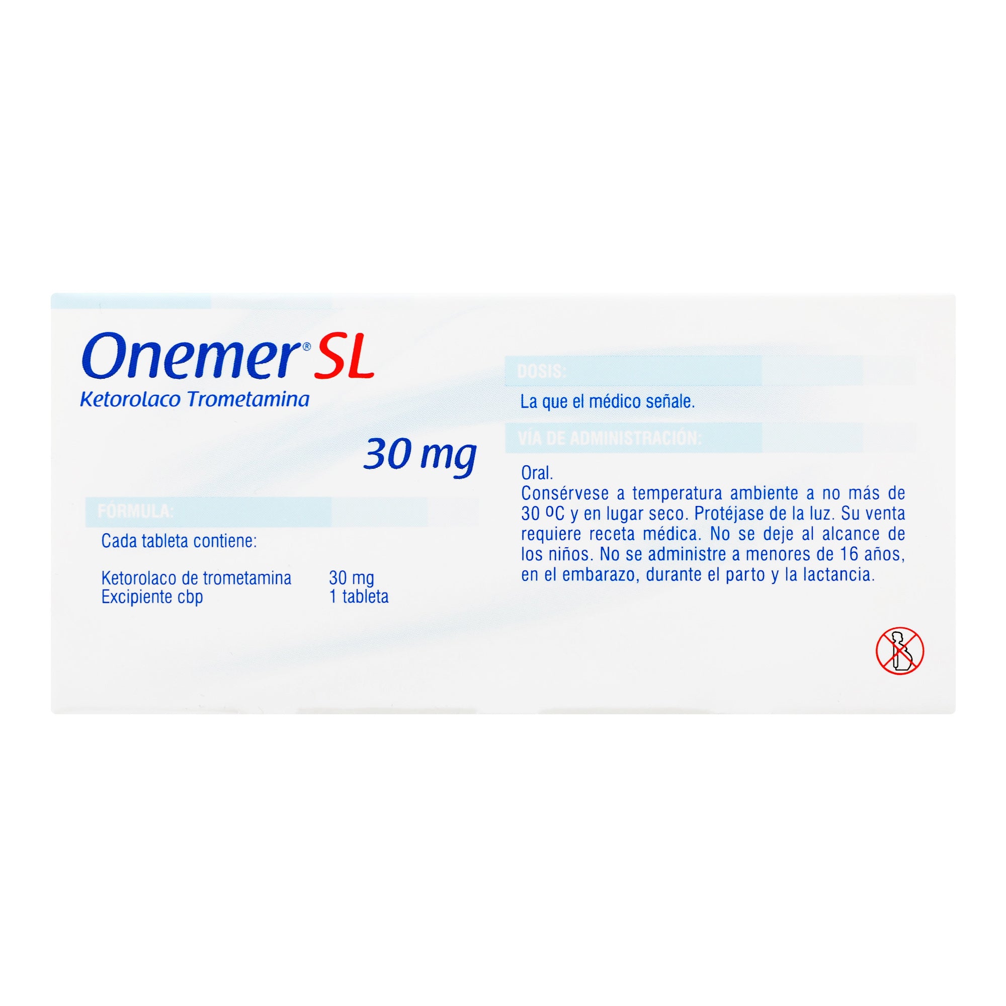 Onemer Sl 30Mg Con 6 Tabletas (Ketorolaco) 5 - 7501125135460