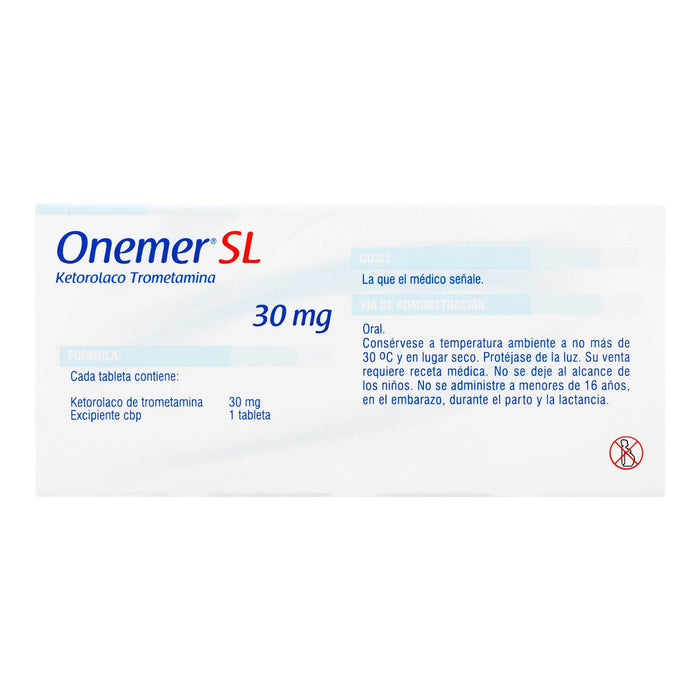 Onemer Sl 30Mg Con 6 Tabletas (Ketorolaco) - WeCare Pharma