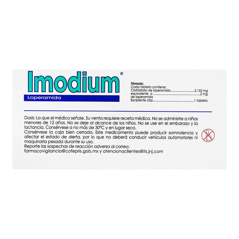 Imodium 2Mg Con 12 Tabletas (Loperamida) - WeCare Pharma