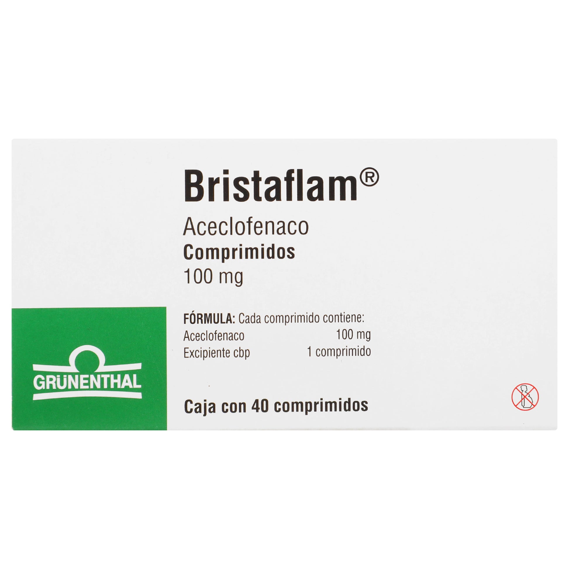 Bristaflam 100Mg Con 40 Comprimidos (Aceclofenaco) 6 - 8430308001577