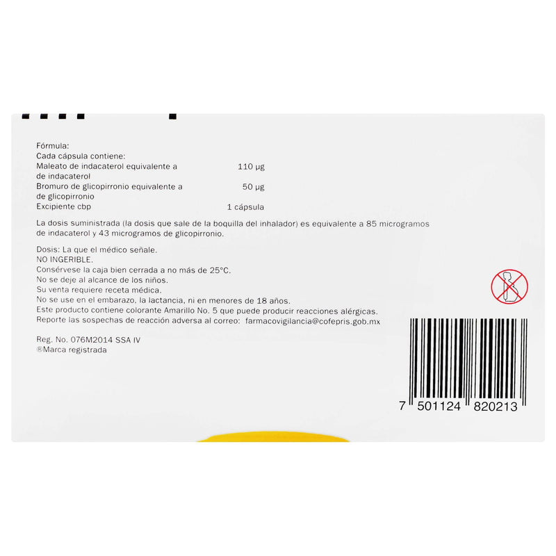 Ultibro Breezhaler 110Mcg /50Mcg Con 30 Capsulas (Indacaterol/Glicopirronio) - WeCare Pharma