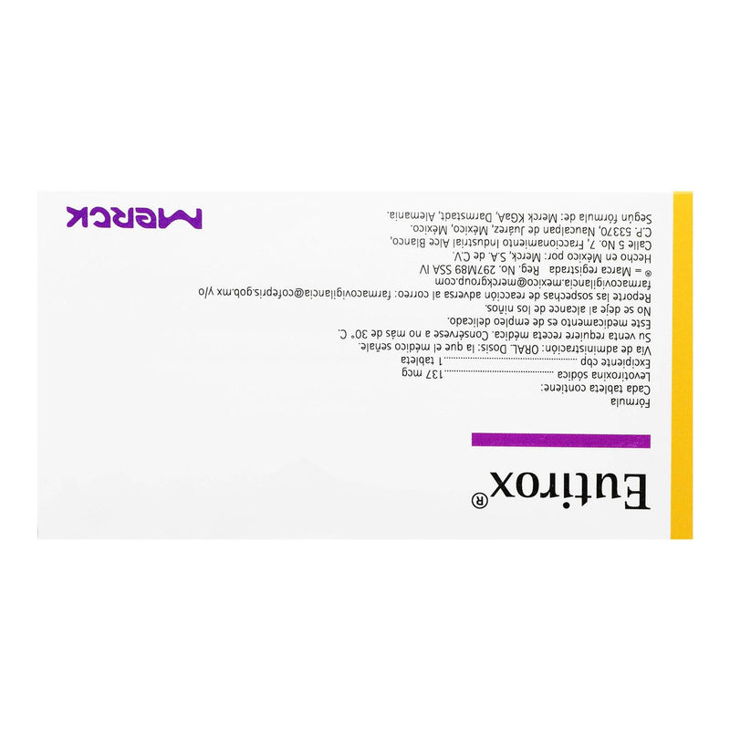 Eutirox 137Mcg Con 50 Tabletas (Levotiroxina Sodica) - WeCare Pharma