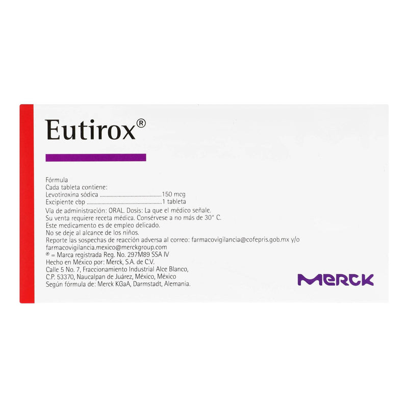 Eutirox 150Mcg Con 50 Tabletas (Levotiroxina Sodica) - WeCare Pharma