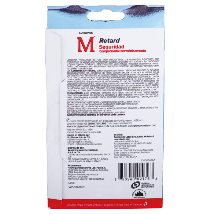 Condón M-Force Retard Con 3 - WeCare Pharma