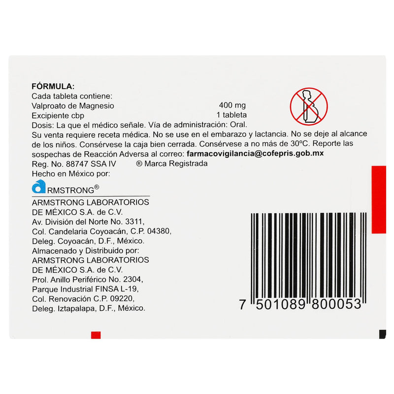 Atemperator 400Mg Con 20 Tabletas (Valproato De Magnesio) - WeCare Pharma