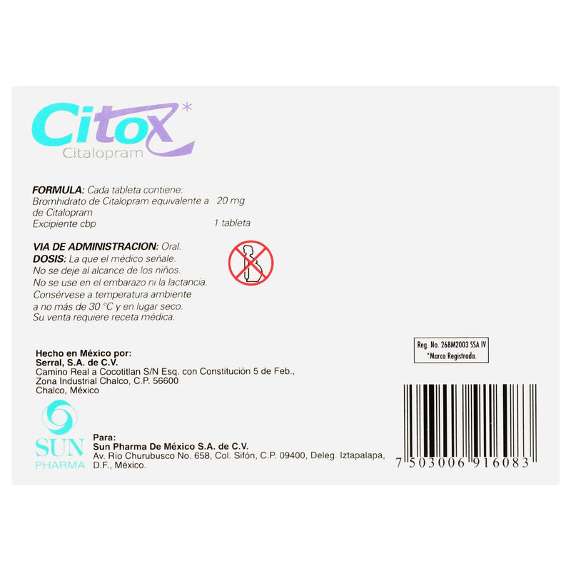 Citox 20Mg Con 28 Tabletas (Citalopram) - WeCare Pharma