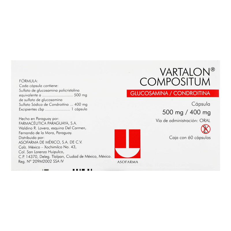 Vartalon Compositum 500/500Mg Con 60 Capsulas (Glucosamina/Condroitina) - WeCare Pharma