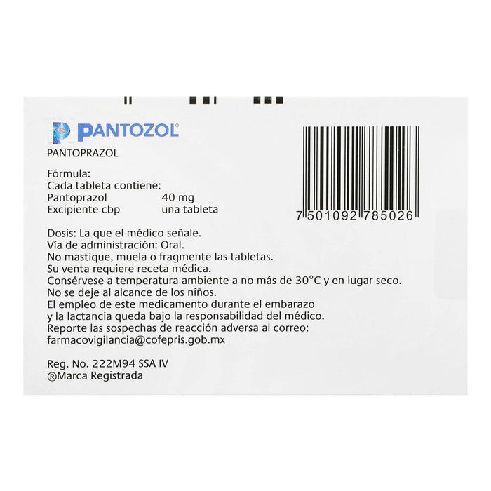 Pantozol 40Mg Con 14 Tabletas (Pantoprazol) - WeCare Pharma