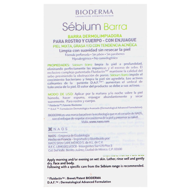 Bioderma Sebium Pain Barra 100G - WeCare Pharma