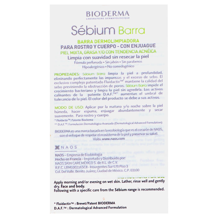 Bioderma Sebium Pain Barra 100G 7 - 3401395461082