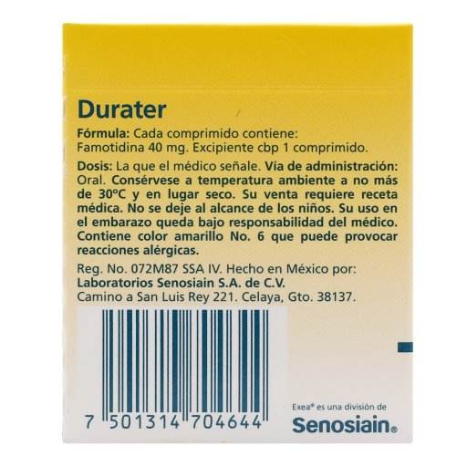Durater 40Mg Con 10 Comprimidos (Famotidina) - WeCare Pharma