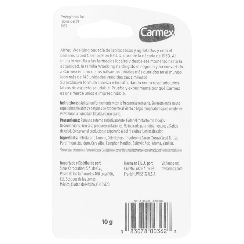 Pomada Labial Carmex Original Aplicador Tubo 10G - WeCare Pharma