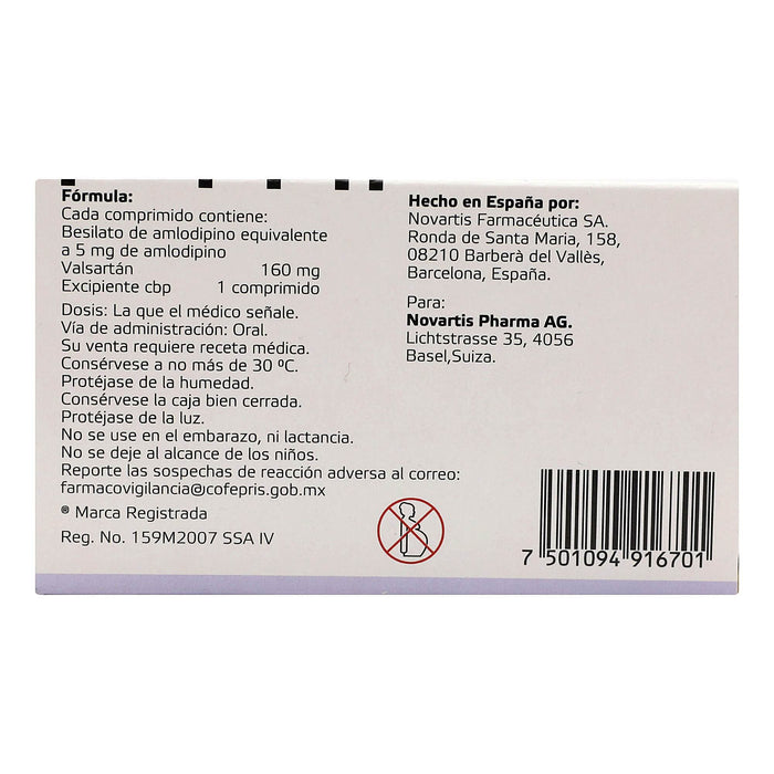 Exforge 5Mg/160Mg Con 14 Comprimidos (Amlodipino/Valsartan) - WeCare Pharma