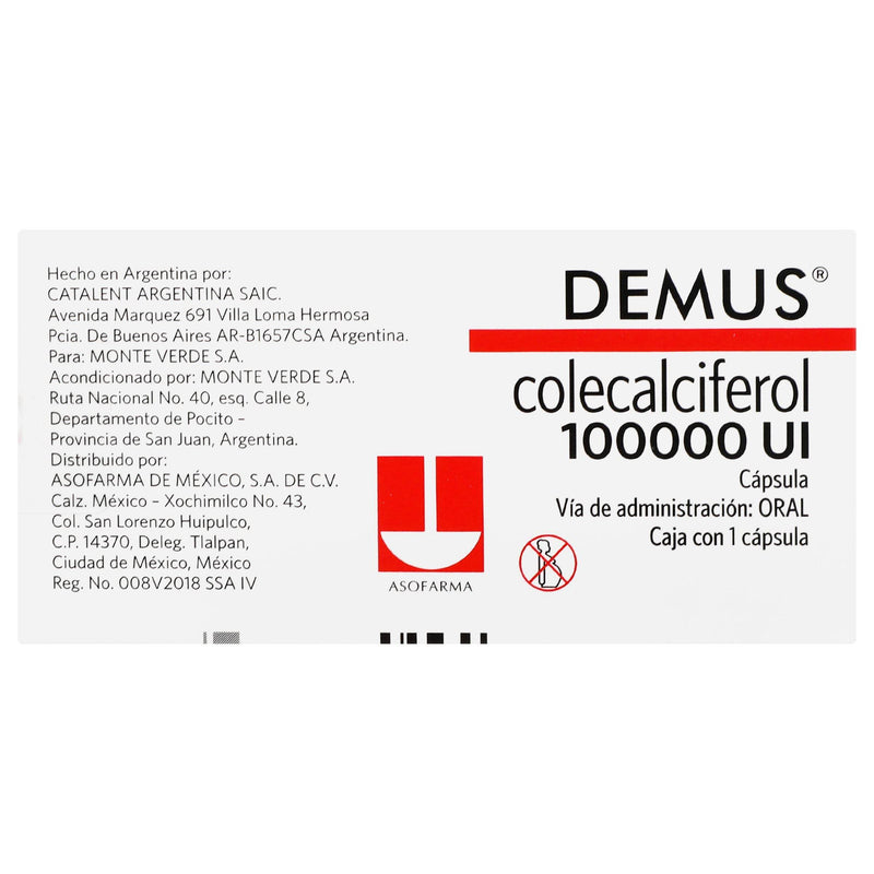 Demus 100000Unid Con 1 Capsulas (Colecalciferol) - WeCare Pharma