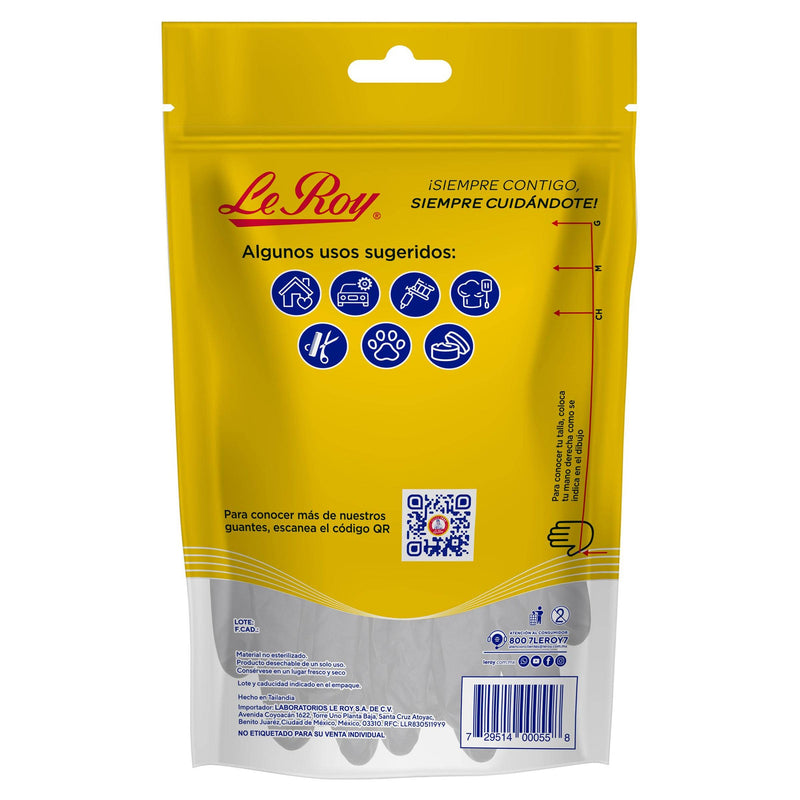 Guante De Nitrilo No Estéril Le Roy Negro Con 8 - WeCare Pharma