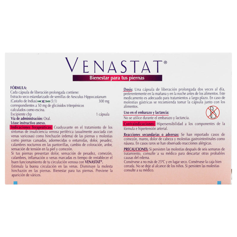 Venastat 50Mg Con 60 Capsulas (Aesculus Hippocastanum) - WeCare Pharma