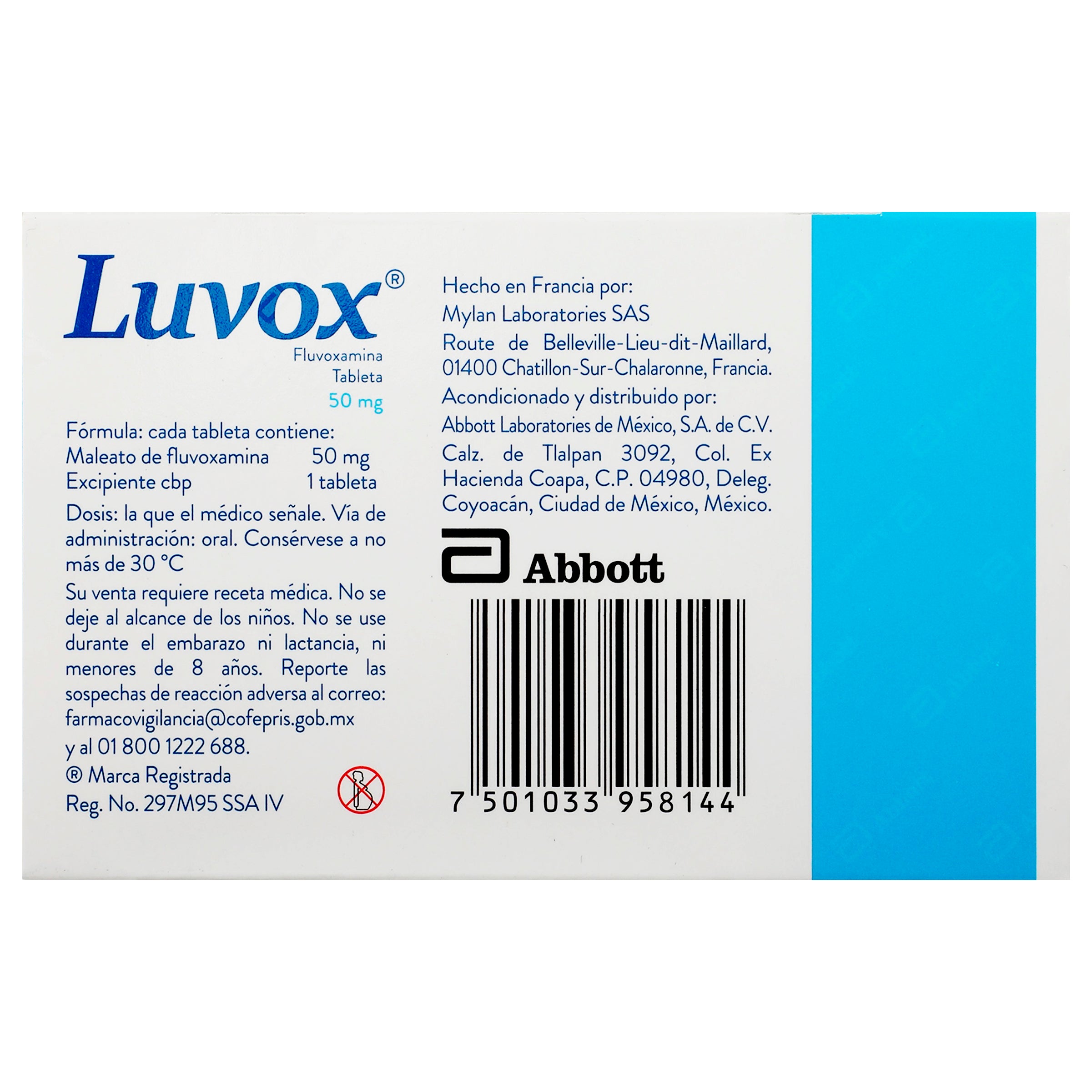 Luvox 50Mg Con 15 Tabletas (Fluvoxamina) 6 - 7501033958144