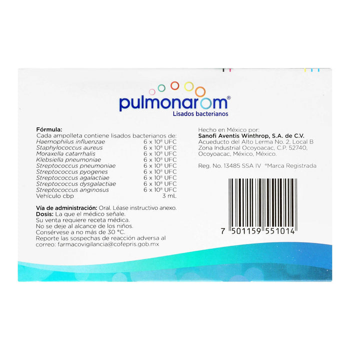 Pulmonarom 3Ml Con 10 Ampulas (Lisados Bacterianos) - WeCare Pharma