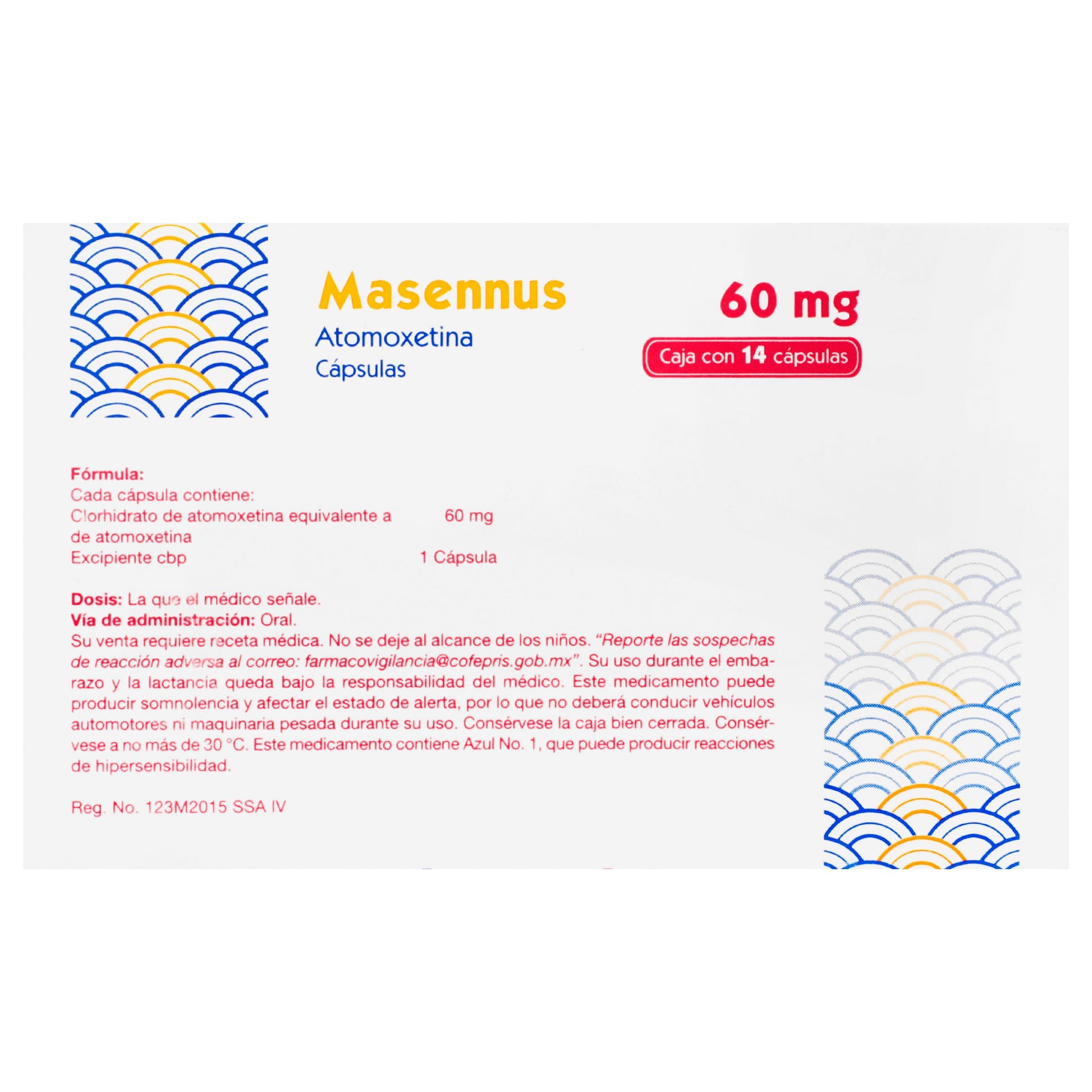 Masennus 60Mg Con 14 Capsulas (Atomoxetina) 4 - 7501384545376