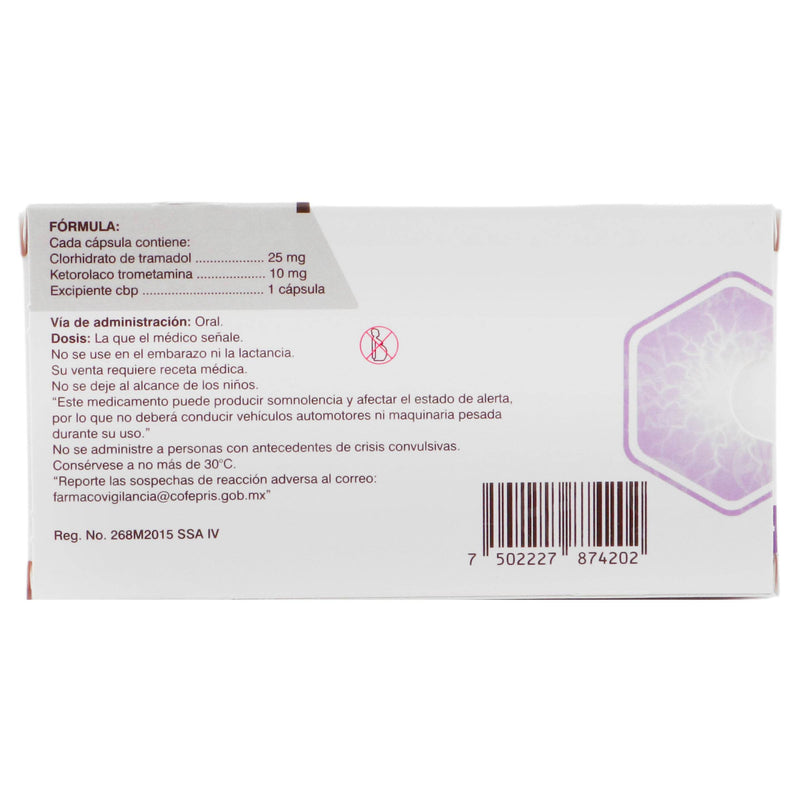 Ordegan 10Mg/25Mg Con 10 Capsulas (Ketorolaco/Tramadol) - WeCare Pharma