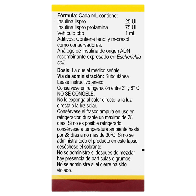 Humalog Mix 2 Frasco 100Unid/Ml 10Ml Con 1 Ampulas (Insulina Lispro/Insulina Lispro) - WeCare Pharma