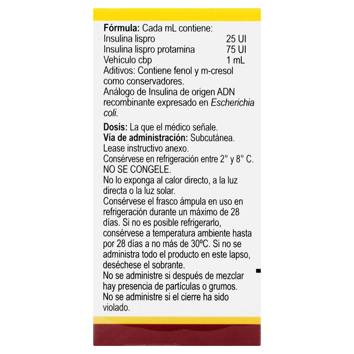 Humalog Mix 2 Frasco 100Unid/Ml 10Ml Con 1 Ampulas (Insulina Lispro/Insulina Lispro) - WeCare Pharma