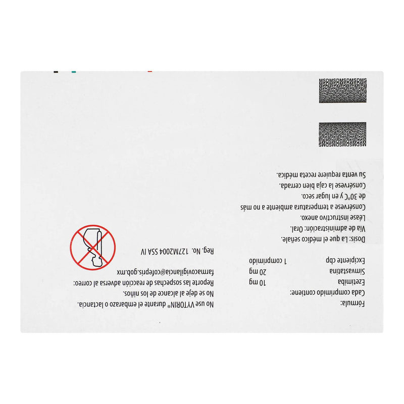 Vytorin 10Mg/20Mg Con 14 Comprimidos (Ezetimiba/Simvastatina) - WeCare Pharma