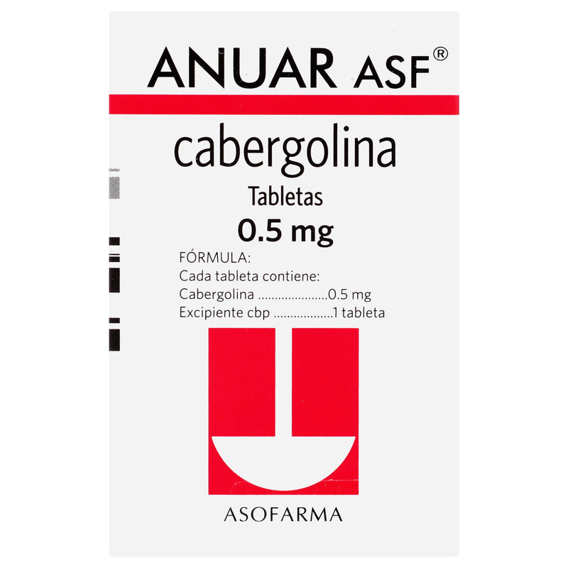 Anuar 0.5Mg Con 4 Tabletas (Cabergolina) - WeCare Pharma
