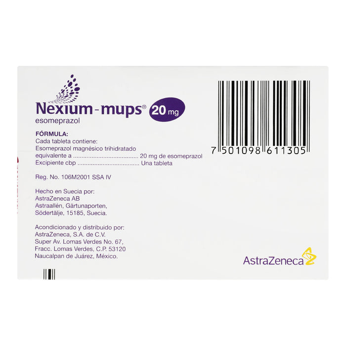 Nexium Mups 20Mg Con 14 Tabletas (Esomeprazol) 6 - 7501098611305